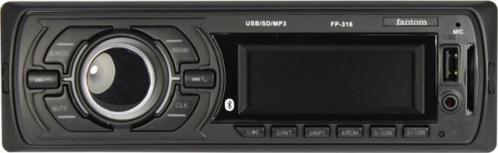 Автомагнитола "FANTOM" FP-316 зеленая (BlueTooth) microSD